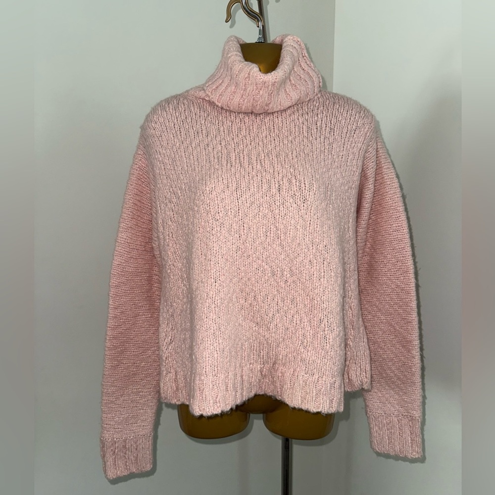J.Crew Pink Chunky Turtleneck Sweater (XS)